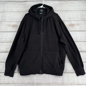 SCOTTeVEST Full Zip Fleece Hoodie Sweatshirt Mens XXL Black 10 Pocket